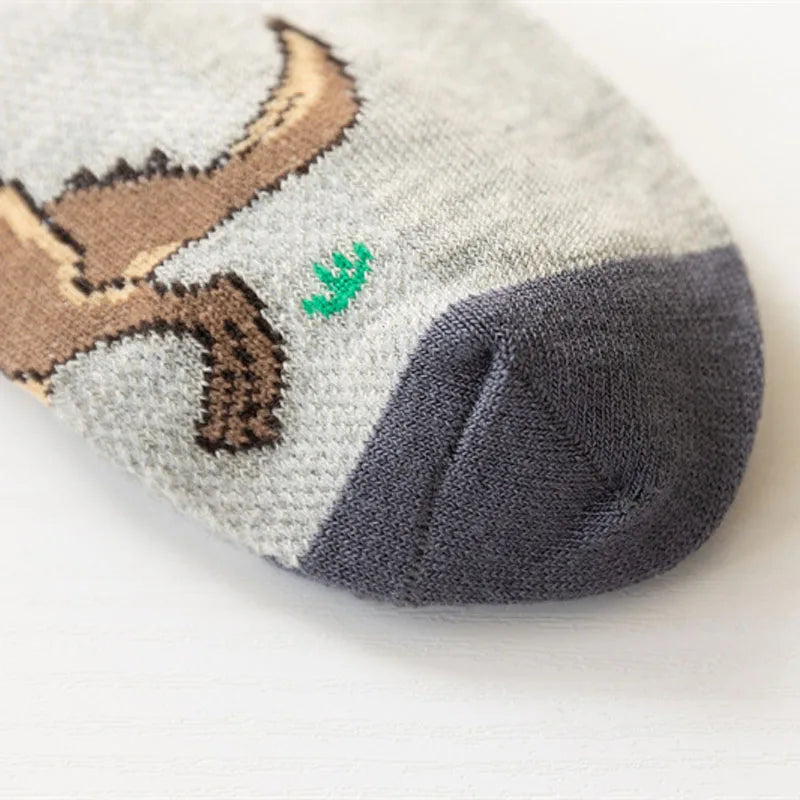 Dinosaur Pattern Socks 5pcs