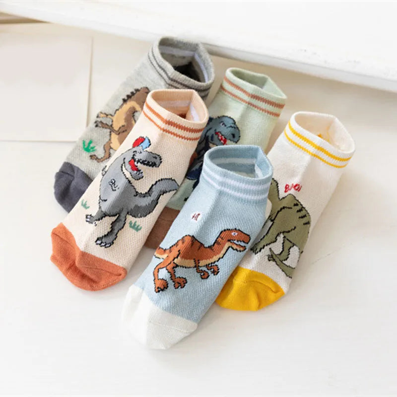 Dinosaur Pattern Socks 5pcs