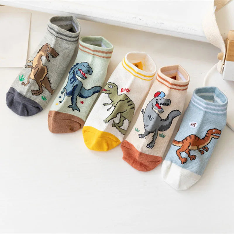 Dinosaur Pattern Socks 5pcs